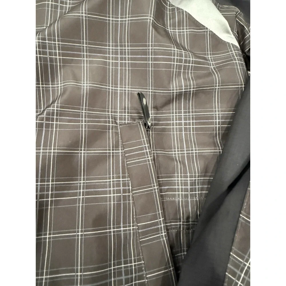 SUNICE TYPHOON Gray Black Plaid Poly Golf Full Zip Jacket‎ Size Medium